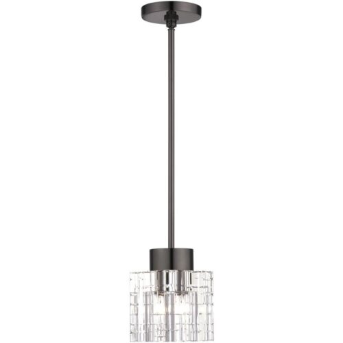 46181-46 1 Light Black Chrome Crystal Single Pendant-Lighting LumensPendant Lights