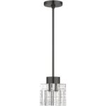 46181-46 1 Light Black Chrome Crystal Single Pendant-Lighting LumensPendant Lights