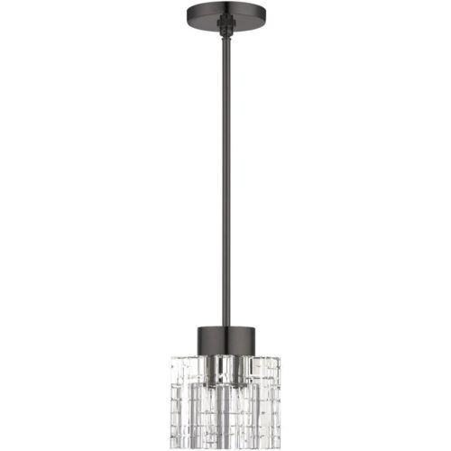 46181-46 1 Light Black Chrome Crystal Single Pendant-Lighting LumensPendant Lights