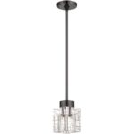 46181-46 1 Light Black Chrome Crystal Single Pendant-Lighting LumensPendant Lights