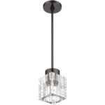 46181-46 1 Light Black Chrome Crystal Single Pendant-Lighting LumensPendant Lights