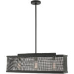 6.5 inch 3 Light Black Chandelier with Black Stainless Mesh Shade-Lighting LumensChandeliers