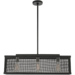 6.5 inch 3 Light Black Chandelier with Black Stainless Mesh Shade-Lighting LumensChandeliers