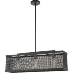 6.5 inch 3 Light Black Chandelier with Black Stainless Mesh Shade-Lighting LumensChandeliers