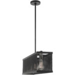 6.5 inch 3 Light Black Chandelier with Black Stainless Mesh Shade-Lighting LumensChandeliers