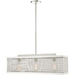 6.5 inch 3 Light Brushed Nickel Chandelier with Brushed Nickel Stainless Mesh Shade-Lighting LumensChandeliers