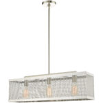 6.5 inch 3 Light Brushed Nickel Chandelier with Brushed Nickel Stainless Mesh Shade-Lighting LumensChandeliers