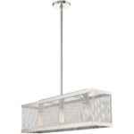 6.5 inch 3 Light Brushed Nickel Chandelier with Brushed Nickel Stainless Mesh Shade-Lighting LumensChandeliers