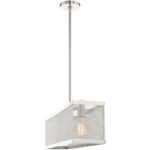 6.5 inch 3 Light Brushed Nickel Chandelier with Brushed Nickel Stainless Mesh Shade-Lighting LumensChandeliers