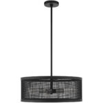 4 Light Black Chandelier with Black Stainless Mesh Shade-Lighting LumensChandeliers