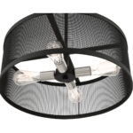 4 Light Black Chandelier with Black Stainless Mesh Shade-Lighting LumensChandeliers