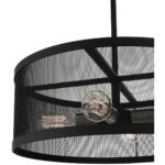 4 Light Black Chandelier with Black Stainless Mesh Shade-Lighting LumensChandeliers