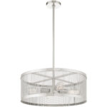 4 Light Brushed Nickel Chandelier with Brushed Nickel Stainless Mesh Shade-Lighting LumensChandeliers