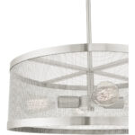 4 Light Brushed Nickel Chandelier with Brushed Nickel Stainless Mesh Shade-Lighting LumensChandeliers