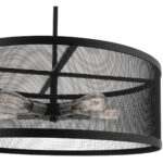 5 Light Black Chandelier with Black Stainless Mesh Shade-Lighting LumensChandeliers