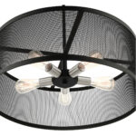 5 Light Black Chandelier with Black Stainless Mesh Shade-Lighting LumensChandeliers