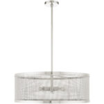 5 Light Brushed Nickel Chandelier with Brushed Nickel Stainless Mesh Shade-Lighting LumensChandeliers