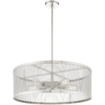 5 Light Brushed Nickel Chandelier with Brushed Nickel Stainless Mesh Shade-Lighting LumensChandeliers