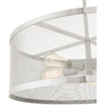 5 Light Brushed Nickel Chandelier with Brushed Nickel Stainless Mesh Shade-Lighting LumensChandeliers