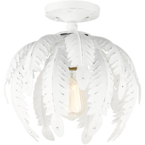 46231-60 1 Light Antique White Semi Flush-Lighting LumensSemi Flush