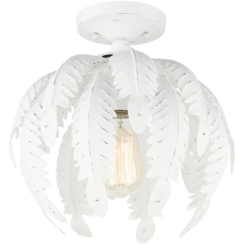 46231-60 1 Light Antique White Semi Flush-Lighting LumensSemi Flush