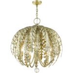 46235-28 5 Light Winter Gold Chandelier-Lighting LumensChandeliers