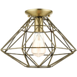 46248-01 1 Light Antique Brass Flush Mount-Lighting LumensBath/Flush Mounts