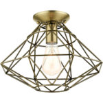 46248-01 1 Light Antique Brass Flush Mount-Lighting LumensBath/Flush Mounts