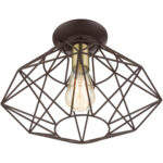 46248-07 1 Light Bronze Flush Mount-Lighting LumensBath/Flush Mounts