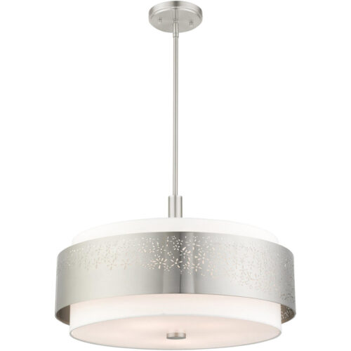 46255-91 5 Light Brushed Nickel Chandelier-Lighting LumensChandeliers