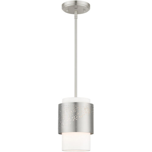 46259-91 1 Light Brushed Nickel Pendant-Lighting LumensPendant Lights