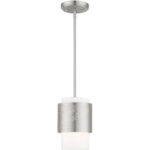 46259-91 1 Light Brushed Nickel Pendant-Lighting LumensPendant Lights