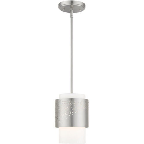 46259-91 1 Light Brushed Nickel Pendant-Lighting LumensPendant Lights