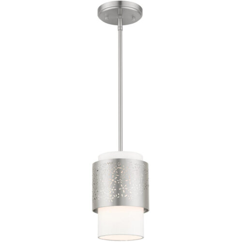 46259-91 1 Light Brushed Nickel Pendant-Lighting LumensPendant Lights