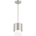 46259-91 1 Light Brushed Nickel Pendant-Lighting LumensPendant Lights