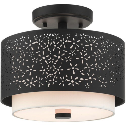 46267-04 2 Light Black Semi Flush-Lighting LumensSemi Flush