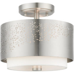 46267-91 2 Light Brushed Nickel Semi Flush-Lighting LumensSemi Flush