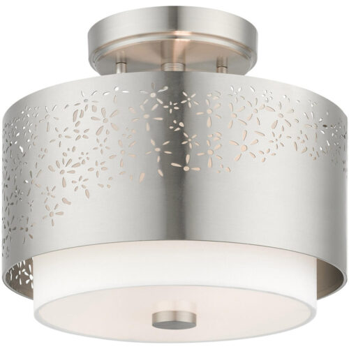 46267-91 2 Light Brushed Nickel Semi Flush-Lighting LumensSemi Flush