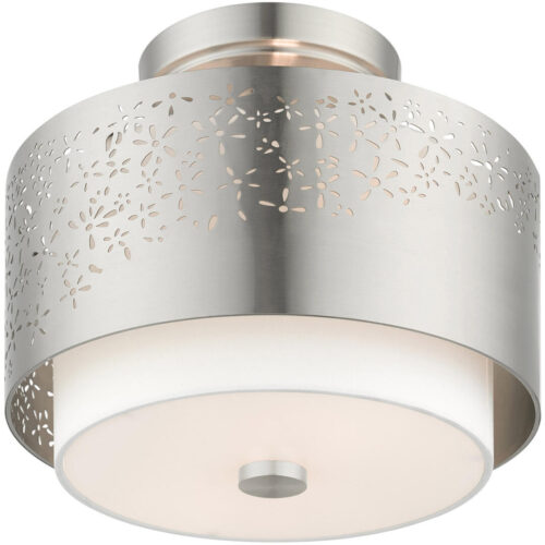 46267-91 2 Light Brushed Nickel Semi Flush-Lighting LumensSemi Flush