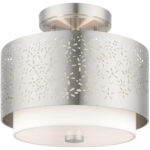 46267-91 2 Light Brushed Nickel Semi Flush-Lighting LumensSemi Flush