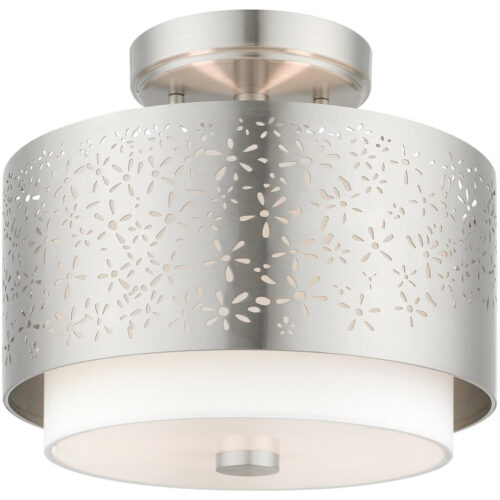 46267-91 2 Light Brushed Nickel Semi Flush-Lighting LumensSemi Flush