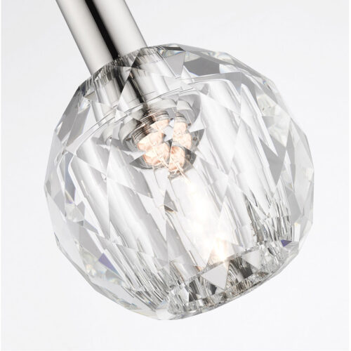 1 Light Polished Nickel Mini Pendant light Hanging Light Fixture with Clear Crystals Shade-Lighting LumensPendant Lights