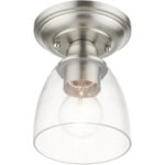 46331-91 1 Light Brushed Nickel Flush Mount-Lighting LumensBath/Flush Mounts