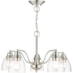 46335-91 5 Light Brushed Nickel Chandelier-Lighting LumensChandeliers