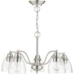 46335-91 5 Light Brushed Nickel Chandelier-Lighting LumensChandeliers