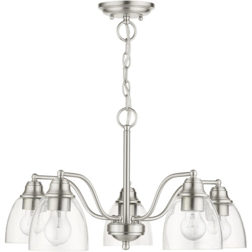 46335-91 5 Light Brushed Nickel Chandelier-Lighting LumensChandeliers