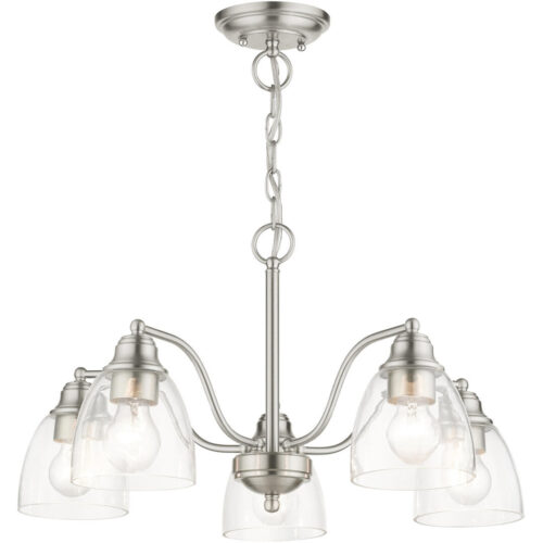 46335-91 5 Light Brushed Nickel Chandelier-Lighting LumensChandeliers