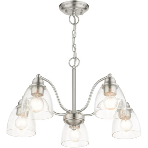 46335-91 5 Light Brushed Nickel Chandelier-Lighting LumensChandeliers