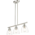 46337-91 3 Light Brushed Nickel Linear Chandelier-Lighting LumensChandeliers