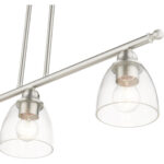 46337-91 3 Light Brushed Nickel Linear Chandelier-Lighting LumensChandeliers